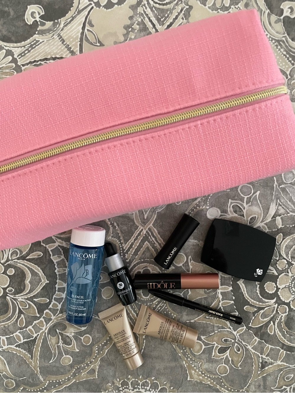 Lancôme Pink Travel Makeup Bag with Cosmetics